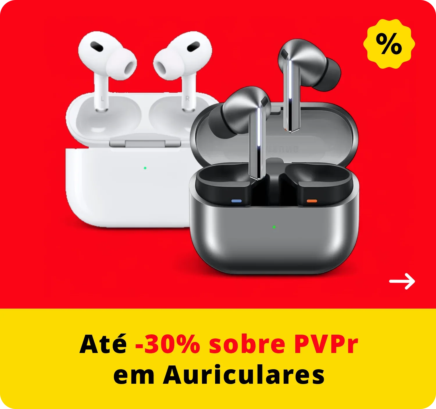 Até -30% sobre PVPr em Auriculares