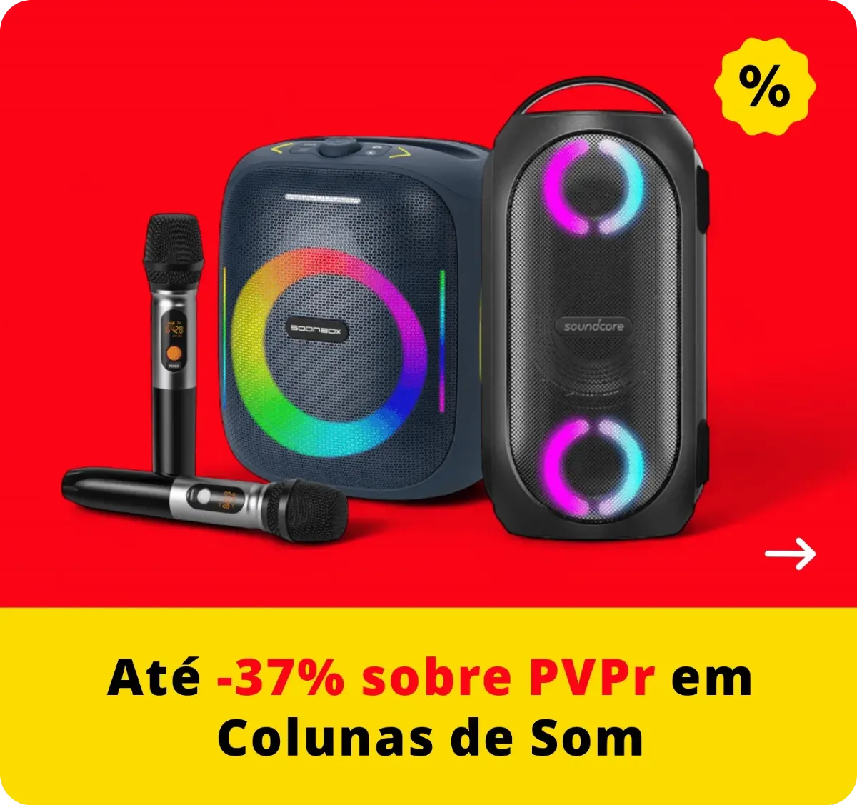 Colunas portáteis de alta potência