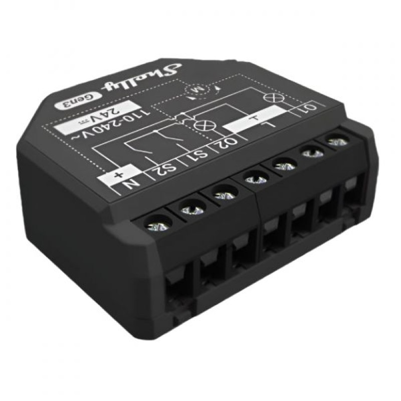 Shelly Módulo Interruptor Duplo 2PM Gen3 Wi-Fi para Estores com Medição de Energia