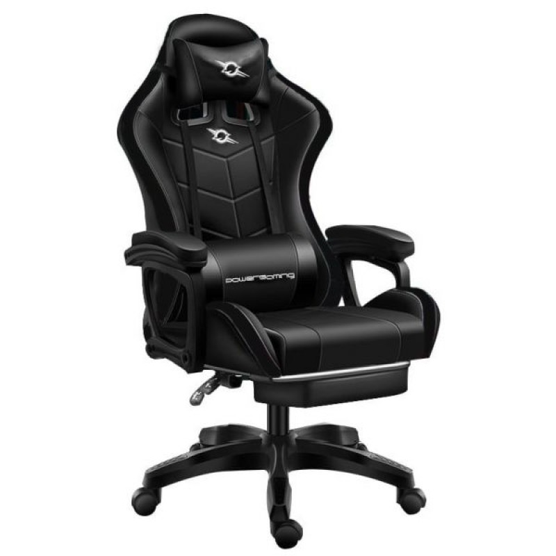 Cadeira Gaming Powergaming Apoio p/Pés, Massagem e Bluetooth Preto