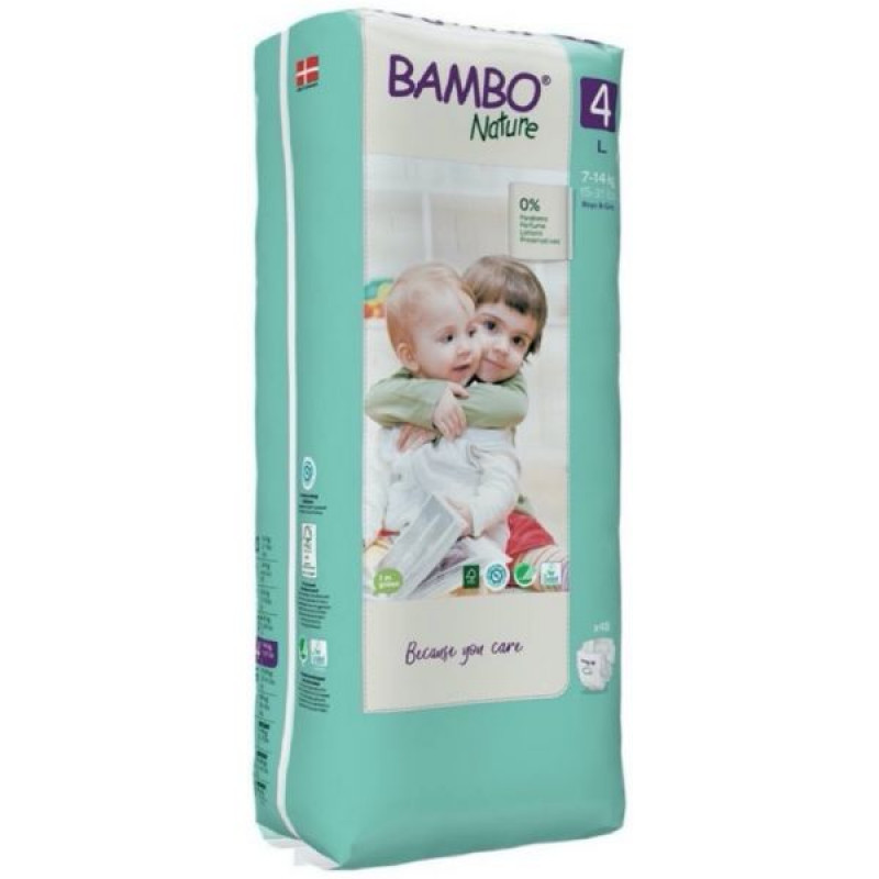 Bambo Nature Fraldas Tamanho 4 L 7-14Kg 48 Un.