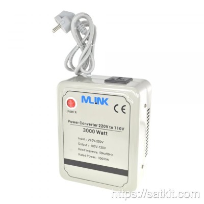 Satkit Transformador de Corrente Conversor 220V a 110V Potência Máxima de 3000W