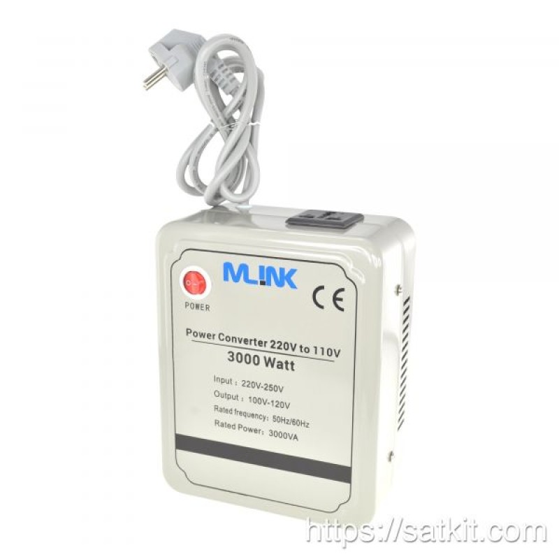 Satkit Transformador de Corrente Conversor 220V a 110V Potência Máxima de 3000W