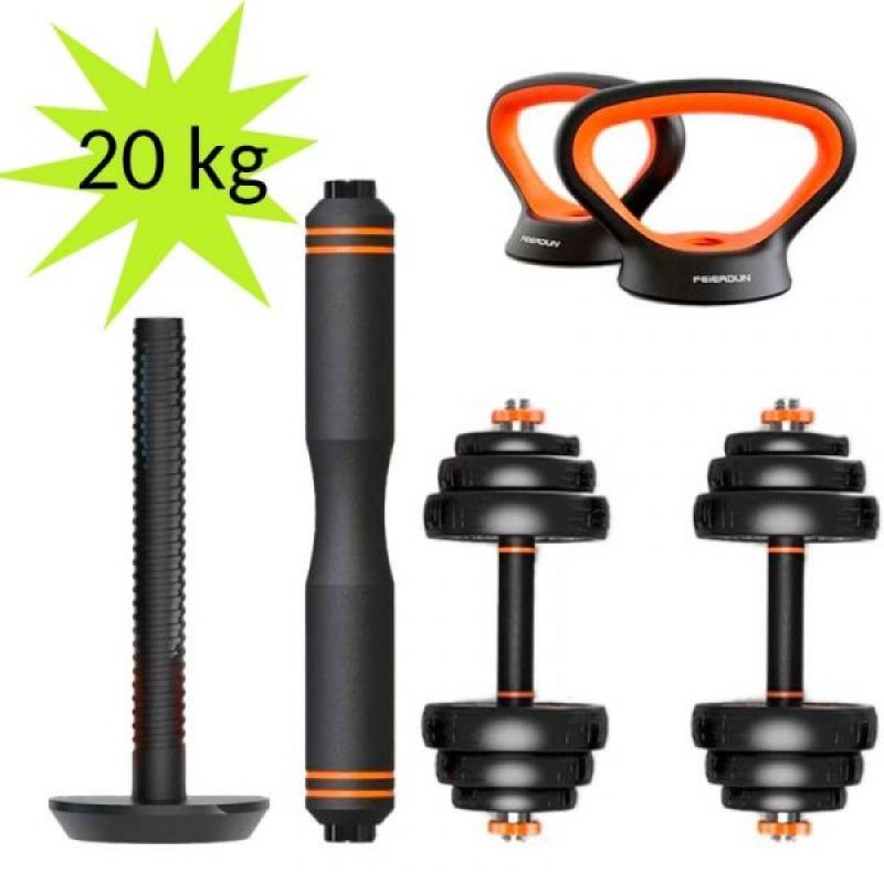 Xiaomi Kit de Musculação Halteres + Barra + Kettlebell 20kg