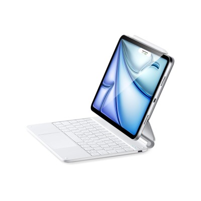 Teclado Mágico Magnético com Protetor de Tecido Bluetooth Touch para iPad 11ª Geração (2025) (branco) Gusshious (a16)