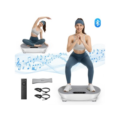 Plataforma Vibratória MERACH, 99 Níveis, Bluetooth, Controlo Remoto, Ecrã Tátil LED, Altifalante Integrado, Modo Duplo, Baixo Ruído, Máx 158kg