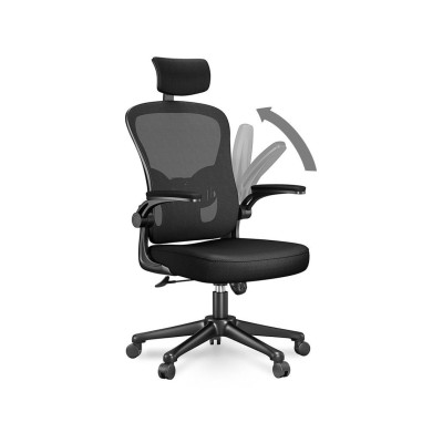 Cadeira de Escritório Ergonómica RACINGREAT Costas Altas Inclinável (Braços Reguláveis - Preto)