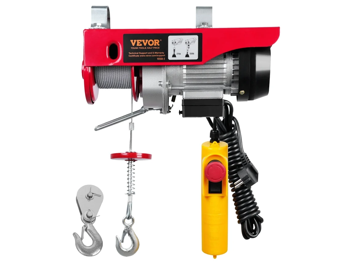 Guindaste Elétrico Guindaste 550 Lbs com Controle Remoto com Fio 510 W 220 V VEVOR