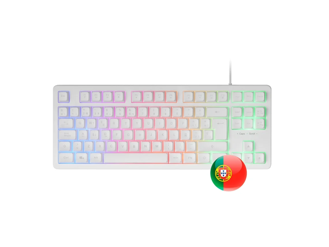 Teclado Tkl H-Mech Frgb MARS GAMING Mk023 Anti-Ghosting Branco Língua Português